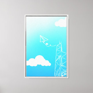 Papierflugzeuge aus der Stadt Leinwanddruck