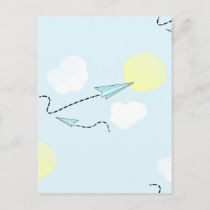 Papierflugzeuge Postkarte