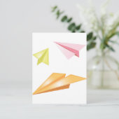 Papierflugzeuge Postkarte (Stehend Vorderseite)