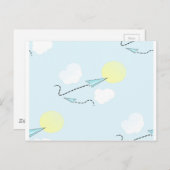 Papierflugzeuge Postkarte (Vorne/Hinten)