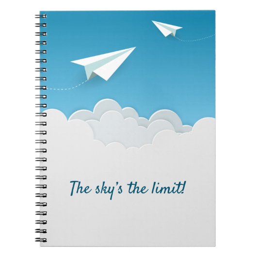 Papierflugzeuge über den Wolken Notizblock (Vorderseite)