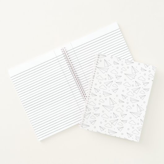 Papierflugzeugheber Notizbuch (Innenseite)