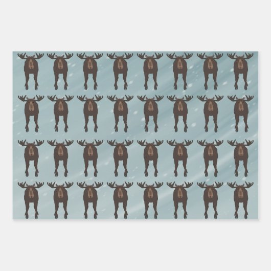 Papierfolien aus Elch Geschenkpapier Set (Vorderseite 2)