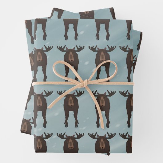 Papierfolien aus Elch Geschenkpapier Set (Beispiel)