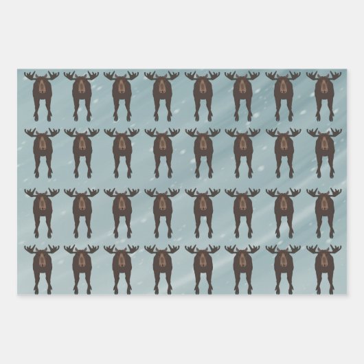 Papierfolien aus Elch Geschenkpapier Set (Vorderseite)