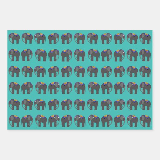Papierfolien für Elephanten Geschenkpapier Set (Vorderseite)