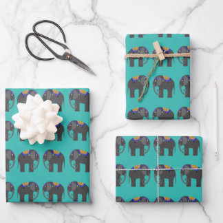 Papierfolien für Elephanten Geschenkpapier Set