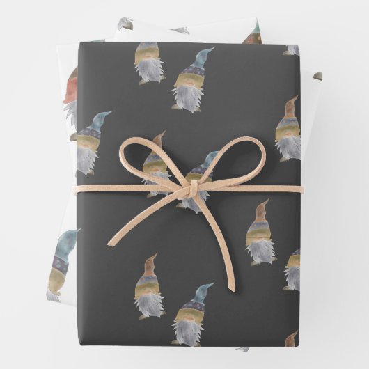 Papierfolien für Gnomen - Set von 3 Geschenkpapier Set (Beispiel)