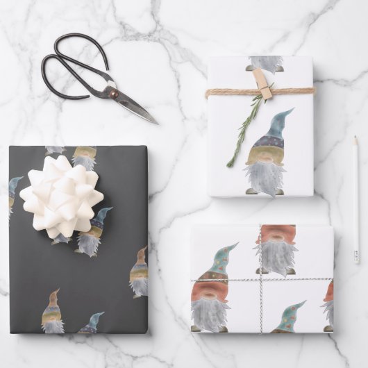 Papierfolien für Gnomen - Set von 3 Geschenkpapier Set (Vorderseite)