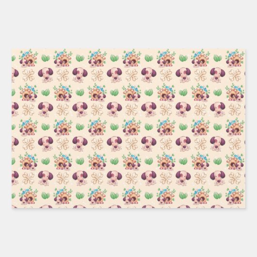 Papierfolien für Tierspülung Geschenkpapier Set (Vorderseite 2)