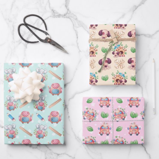 Papierfolien für Tierspülung Geschenkpapier Set (Vorderseite)
