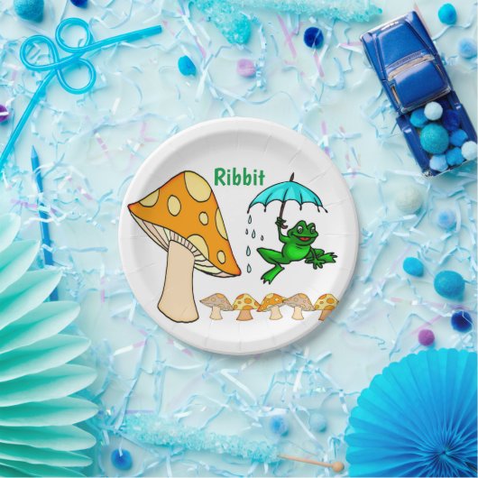 Papierfräsen, Teller, Teller für Ribbit-Froschfräs (Party)