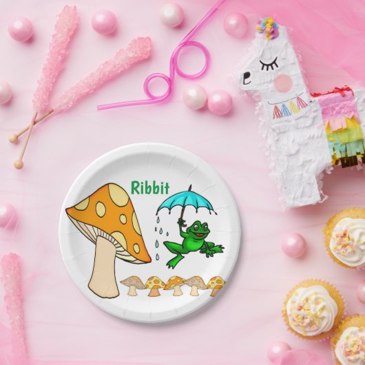 Papierfräsen, Teller, Teller für Ribbit-Froschfräs (Party)