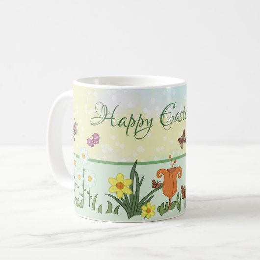 Papierfrühling Ostern  Kaffeetasse (Vorderseite Links)