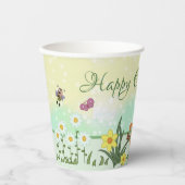 Papierfrühling Ostern  Pappbecher (Vorderseite)