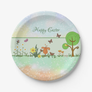 Papierfrühling Ostern Pappteller