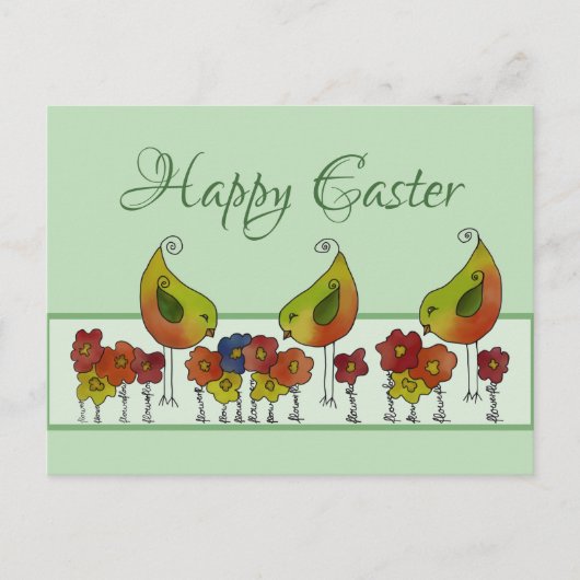 Papierfrühling Ostern Postkarte (Vorderseite)