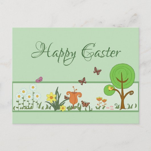Papierfrühling Ostern Postkarte (Vorderseite)