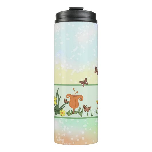 Papierfrühling Ostern  Thermosbecher (Vorderseite)
