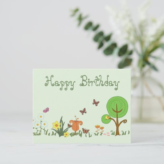 Papierfrühling Postkarte (Stehend Vorderseite)