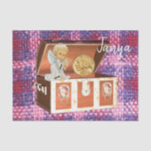 Papiergelgel Kariert Seidenpapier (Vorderseite)