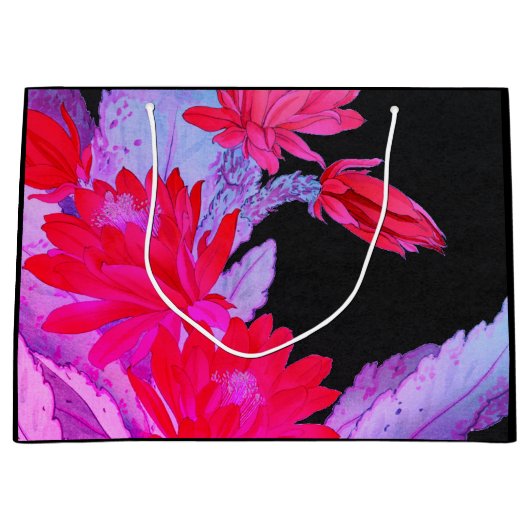 PAPIERGESCHENKE MIT JAPANISCHEN BLUME SCHWARZ GROßE GESCHENKTÜTE (Vorderseite)