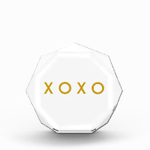 Papiergewicht Foto Block - Einfach Liebe Xoxo Gold