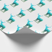 Papiergrüner Ton Hirsch/Elch Geschenkpapier (Ecke)