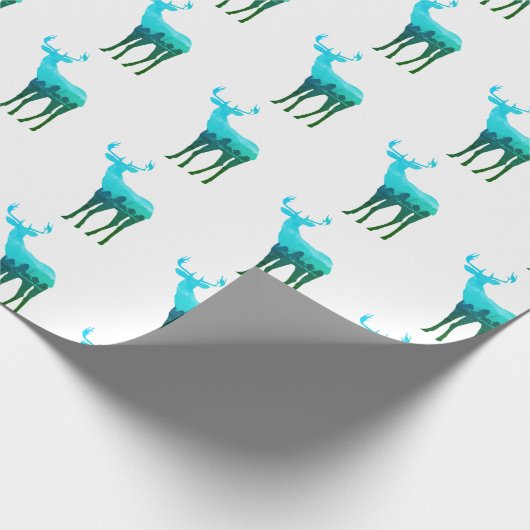 Papiergrüner Ton Hirsch/Elch Geschenkpapier (Ecke)