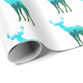 Papiergrüner Ton Hirsch/Elch Geschenkpapier (Rolleneckpunkt)