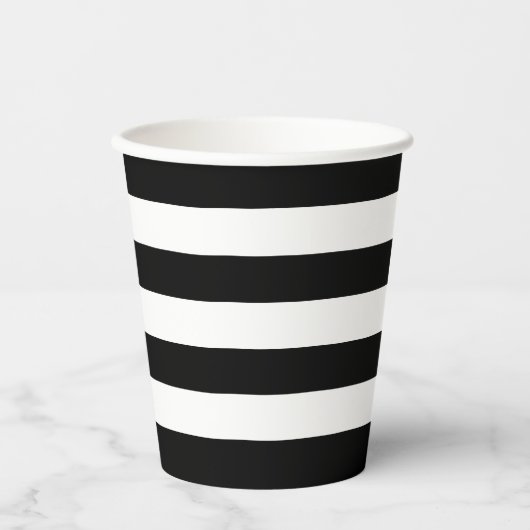 Papiergruppen aus schwarz und weiß gestrichenem Pa Pappbecher (Vorderseite)