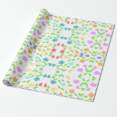 Papierhandschuh mit zartem Blumenmuster Geschenkpapier (Ungerollt)