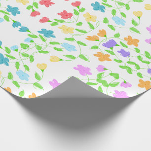 Papierhandschuh mit zartem Blumenmuster Geschenkpapier