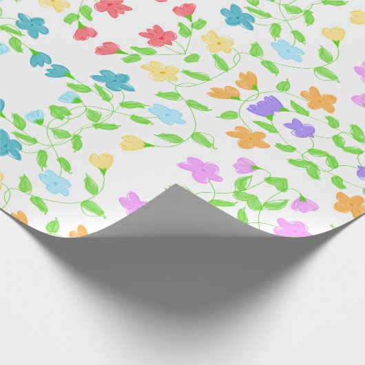 Papierhandschuh mit zartem Blumenmuster Geschenkpapier (Ecke)