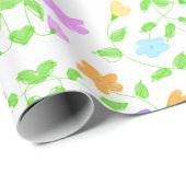 Papierhandschuh mit zartem Blumenmuster Geschenkpapier (Rolleneckpunkt)