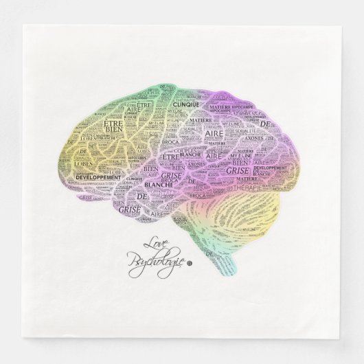 Papierhandtuch Psycho-Text-Gehirnhandtuch Serviette (Vorderseite)