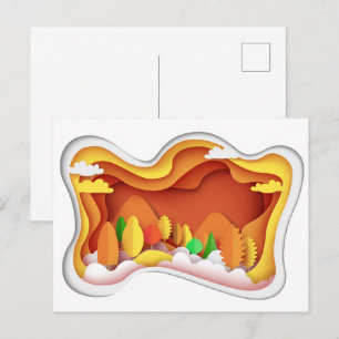 Papierhandwerk Herbstfarben  Postkarte