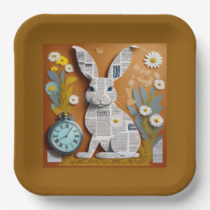 Papierhase Papierplatte Pappteller