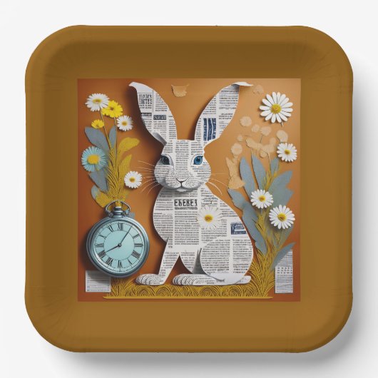 Papierhase Papierplatte Pappteller (Vorderseite)