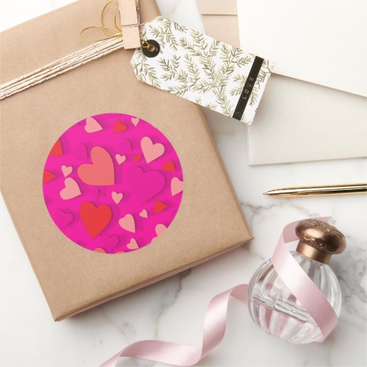 Papierherz 2 runder aufkleber (Schenken)