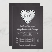 Papierherz auf der Tafel mit Monogramm Hochzeit Einladung (Vorne/Hinten)