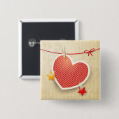 Papierherz Button (Vorne & Hinten)