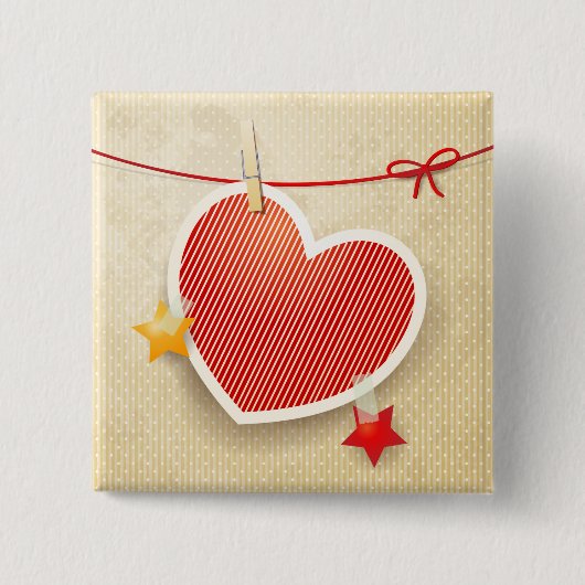 Papierherz Button (Vorderseite)
