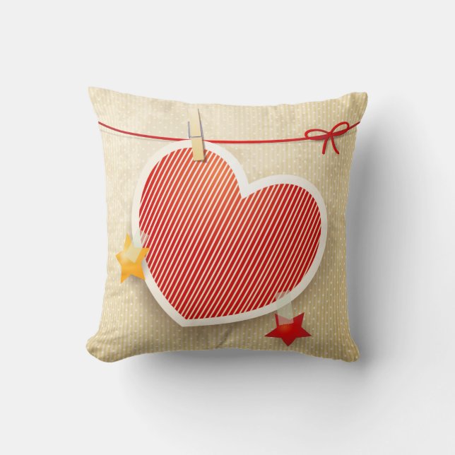 Papierherz Kissen (Vorderseite)