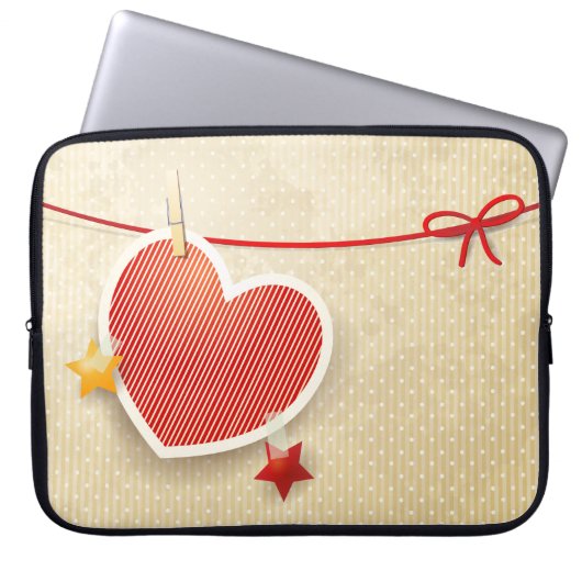 Papierherz Laptopschutzhülle (Vorderseite)