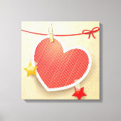 Papierherz Leinwanddruck (Vorderseite)