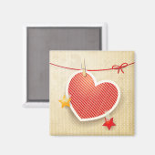 Papierherz Magnet (Vorderseite/Rückseite)