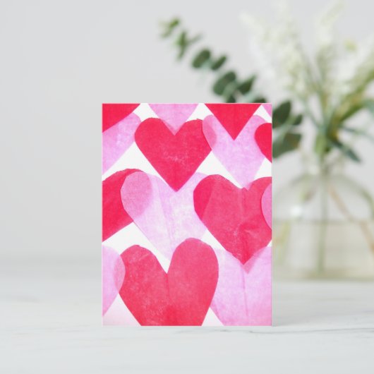 Papierherz Postkarte (Stehend Vorderseite)