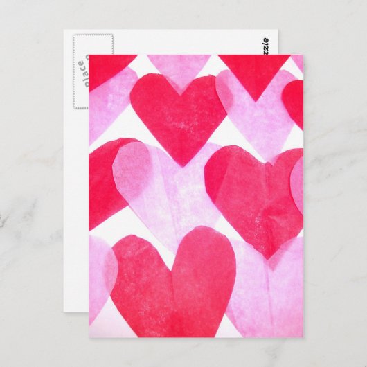 Papierherz Postkarte (Vorne/Hinten)