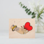 Papierherz Postkarte (Stehend Vorderseite)